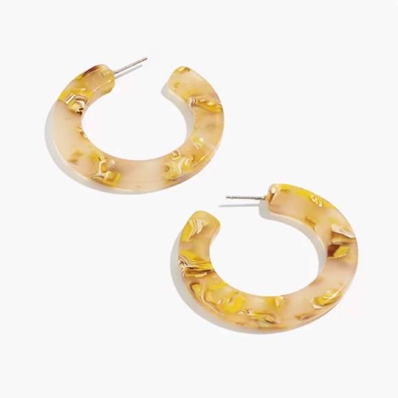 Madewell Jewelry - Madewell Acetate Resin Hoop Earrings - Lemon Tort